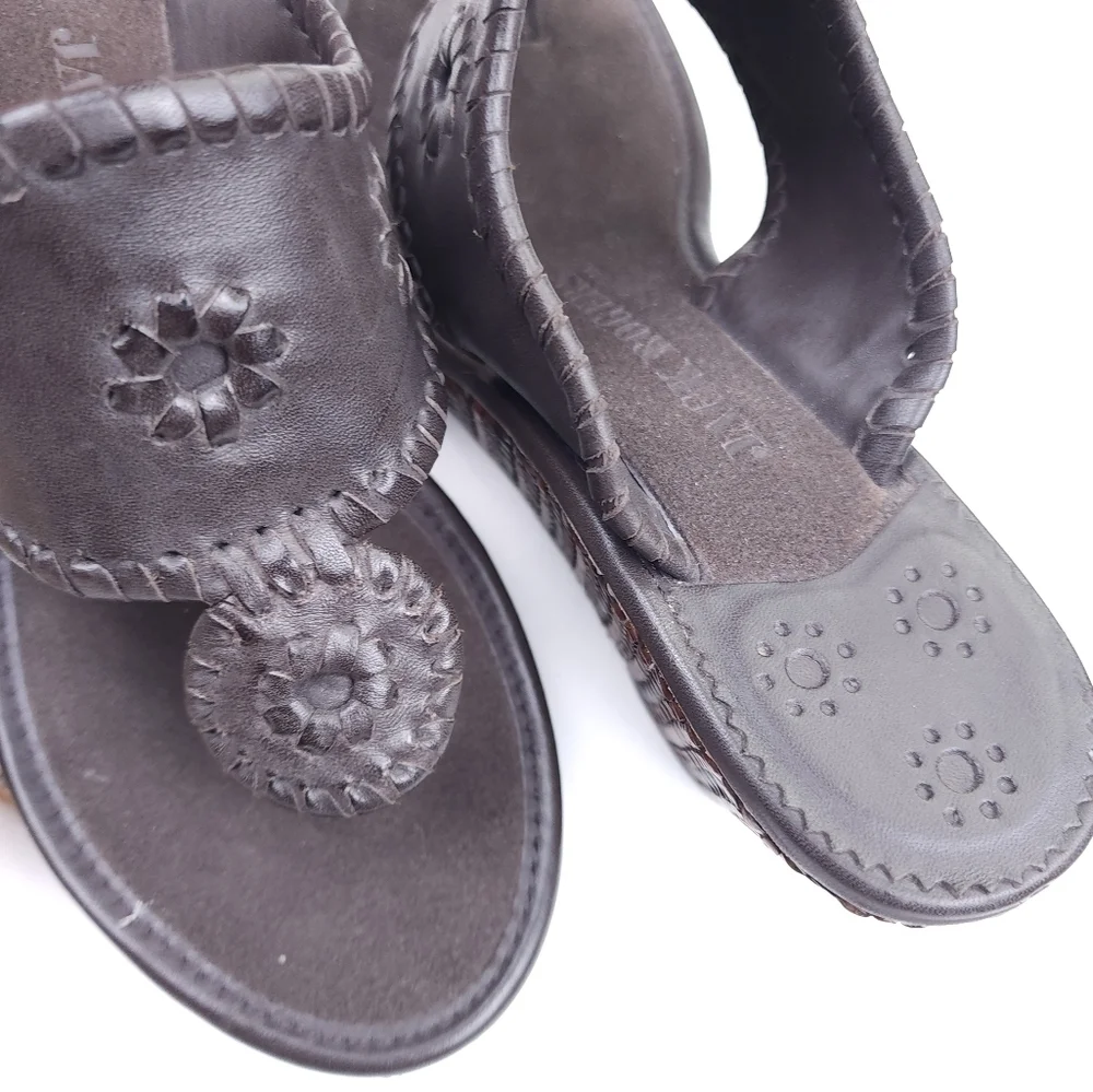 Jack Rogers Brown Leather Wedges Sz 6½m